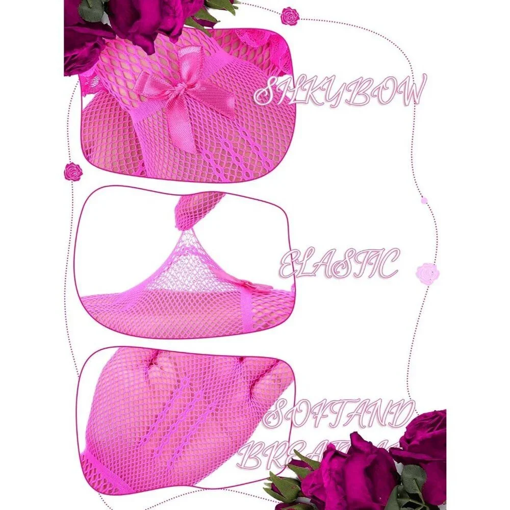 Women's Elegant Rose Red Short Bow Style Lace Gloves Dinner Wedding Party Prom